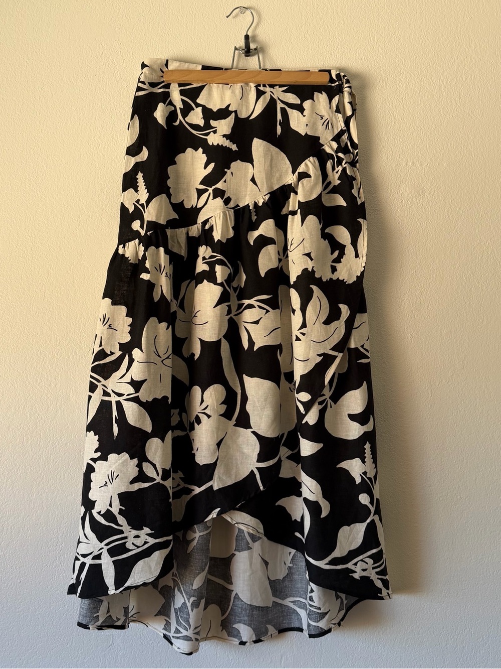 Christian Siriano Black & White Floral High-Low Skirt
